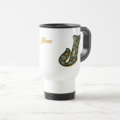 Mug De Voyage Monogramme Daisy Initiale J Personnalisé (Devant droit)