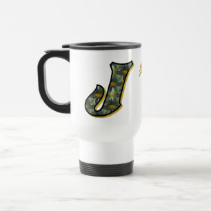 Mug De Voyage Monogramme Daisy Initiale J Personnalisé
