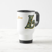 Mug De Voyage Monogramme Daisy Initiale L Personnalisé (Devant droit)