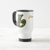 Mug De Voyage Monogramme Daisy Initiale L Personnalisé (Devant gauche)