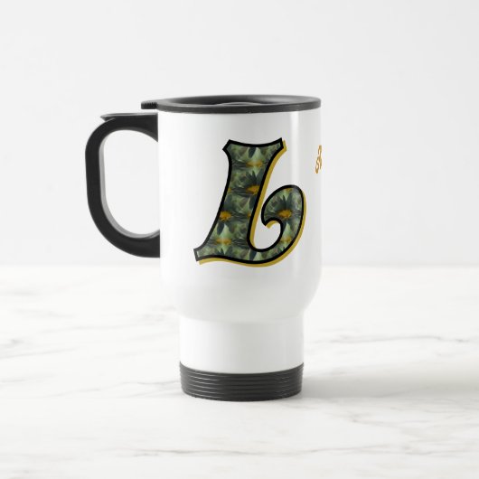 Mug De Voyage Monogramme Daisy Initiale L Personnalisé (Gauche)