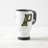 Mug De Voyage Monogramme Daisy Initiale P Personnalisé (Devant droit)