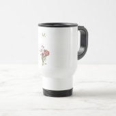 Mug De Voyage Monogramme d'aquarelle florale rose-bourgogne mode (Devant droit)