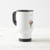 Mug De Voyage Monogramme d'aquarelle florale rose-bourgogne mode (Devant gauche)