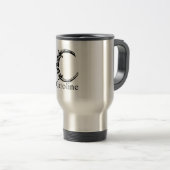 Mug De Voyage Monogramme de fantaisie : Caroline (Devant droit)