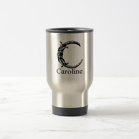 Mug De Voyage Monogramme de fantaisie : Caroline (Centre)