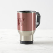 Mug De Voyage Monogramme de fille et nom rose roux (Devant droit)