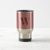 Mug De Voyage Monogramme de fille et nom rose roux (Centre)