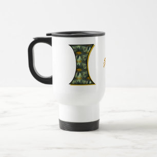 Mug De Voyage Monogramme de marguerite initiale I Personnalisé