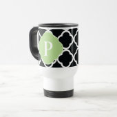 Mug De Voyage Monogramme de Quatrefol noir vert (Devant gauche)