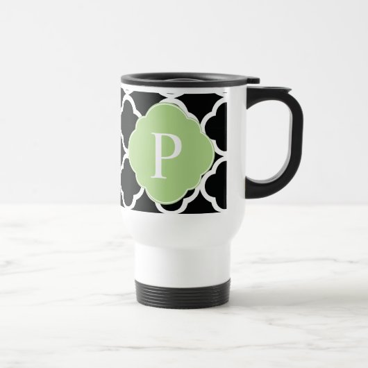 Mug De Voyage Monogramme de Quatrefol noir vert (Droite)