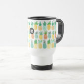 Mug De Voyage Monogramme d'été ananas | Musique de voyage (Devant droit)