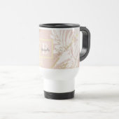 Mug De Voyage Monogramme d'or feuille rose palmier (Devant droit)