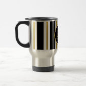 Mug De Voyage Monogramme Elégant Noir & Or Personnalisé (Gauche)