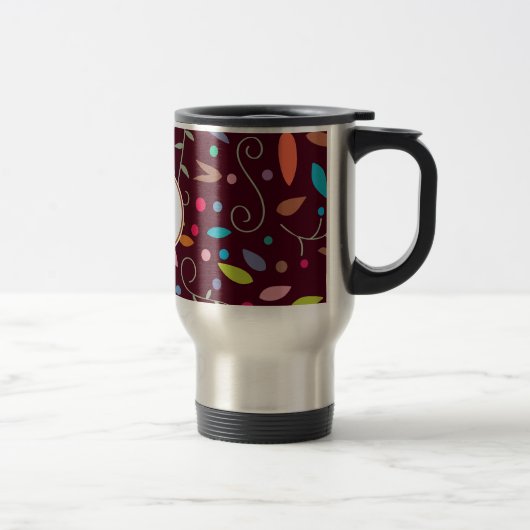Mug De Voyage monogramme et motif coloré (Droit)