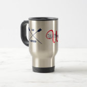 Mug De Voyage Monogramme et nom des aviron croisés (Devant gauche)