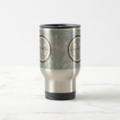 Mug De Voyage Monogramme floral bleu (Centre)