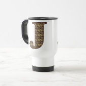 Mug De Voyage Monogramme floral initial J élégant (Devant gauche)