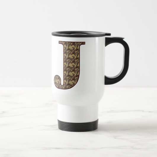 Mug De Voyage Monogramme floral initial J élégant (Droite)