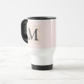 Mug De Voyage Monogramme Hexagone Rose Pastel (Devant gauche)