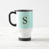 Mug De Voyage Monogramme Hexagone Turquoise Vert (Gauche)