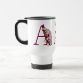Mug De Voyage Monogramme Initial Élégant A Orchidée Personnalisé (Gauche)