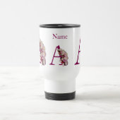 Mug De Voyage Monogramme Initial Élégant A Orchidée Personnalisé (Centre)