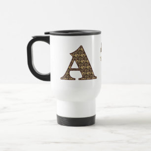 Mug De Voyage Monogramme Initiale A Floral Vintage Personnalisé