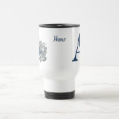 Mug De Voyage Monogramme initiale A personnalisé de fleur d'Hibi (Centre)