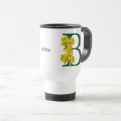 Mug De Voyage Monogramme initiale B jonquille personnalisé (Devant droit)