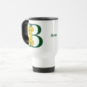 Mug De Voyage Monogramme initiale B jonquille personnalisé (Devant gauche)