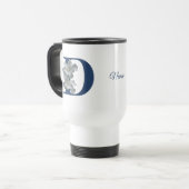 Mug De Voyage Monogramme initiale D de fleur d'Hibiscus personna (Devant gauche)