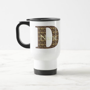 Mug De Voyage Monogramme Initiale D Floral Vintage Personnalisé