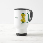 Mug De Voyage Monogramme initiale D narcisse personnalisé (Devant droit)