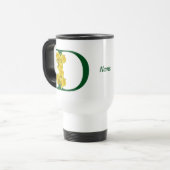 Mug De Voyage Monogramme initiale D narcisse personnalisé (Devant gauche)