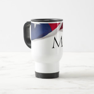 Mug De Voyage Monogramme initiale du drapeau américain patriotiq