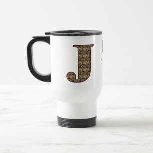 Mug De Voyage Monogramme Initiale J Floral Vintage Personnalisé