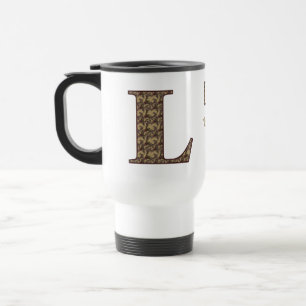 Mug De Voyage Monogramme Initiale L Floral Vintage Personnalisé