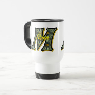 Mug De Voyage Monogramme Initiale M Fleurs de Marguerites Art Pe