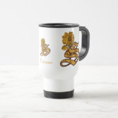 Mug De Voyage Monogramme Initiale S Élégant Péonie Dorée Personn (Devant droit)