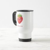 Mug De Voyage Monogramme jolie fraise kawaii (Devant gauche)