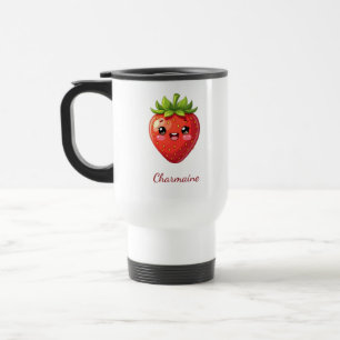 Mug De Voyage Monogramme jolie fraise kawaii