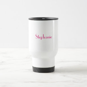 Mug De Voyage Monogramme Modèle rose Personnalisé Nom Cadeau 202