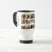 Mug De Voyage Monogramme moderne 15 Photos Collage photo (Devant gauche)
