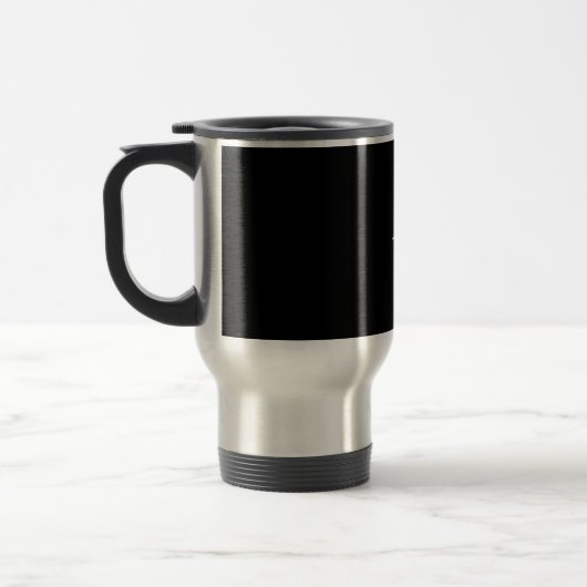 Mug De Voyage monogramme moderne noir et blanc (Gauche)