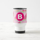 Mug De Voyage Monogramme Motif de pastèque rose (Centre)