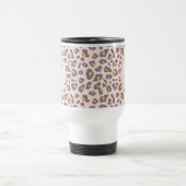 Mug De Voyage Monogramme Motif Léopard Rose Or Moderne (Centre)