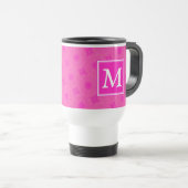 Mug De Voyage Monogramme motif rose chaud cercles (Devant droit)