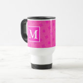Mug De Voyage Monogramme motif rose chaud cercles (Devant gauche)