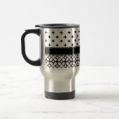 Mug De Voyage Monogramme noir blanc Quatrefoil (Gauche)